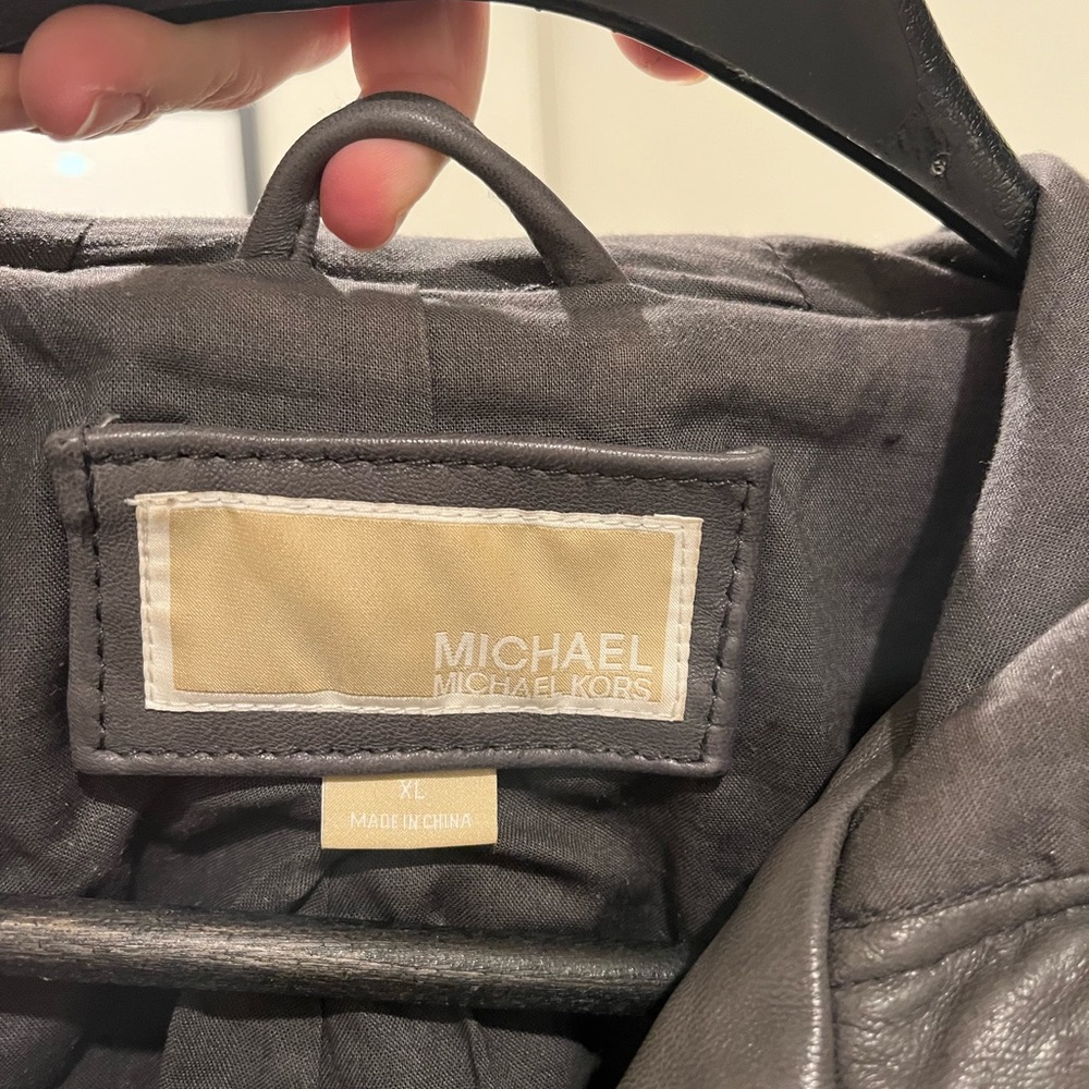 Michael Michael Kors Hooded Leather Motorcycle Jacket - Picture 5 of 7